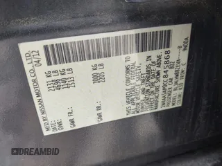 2012 Nissan Maxima SV with VIN 1N4AA5AP0CC845868, listed as a IAAI auction lot 42216031 with 215,920 mi miles and . Bid and sale history available at DreamBid. Image 9.
