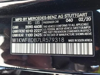 2020 Mercedes-Benz C 300 with VIN W1KWF8DB7LR579318, listed as a IAAI auction lot 41628243 with 48,764 mi miles and . Bid and sale history available at carsss.com. Image 9.