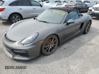 2016 Porsche Boxster Spyder z VIN WP0CC2A80GS152413, wystawiony jako Copart lot #75108734 z przebiegiem Nie podano mil oraz Szkoda całkowita • Salvage title. Historia ofert i sprzedaży dostępna na DreamBid. Obrazek 1.