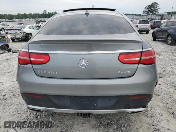 2016 Mercedes-Benz GLE 450 AMG with VIN 4JGED6EB2GA017633, listed as a Copart auction lot 55048555 with 193,229 mi miles and Salvage title. Bid and sale history available at DreamBid. Image 6.