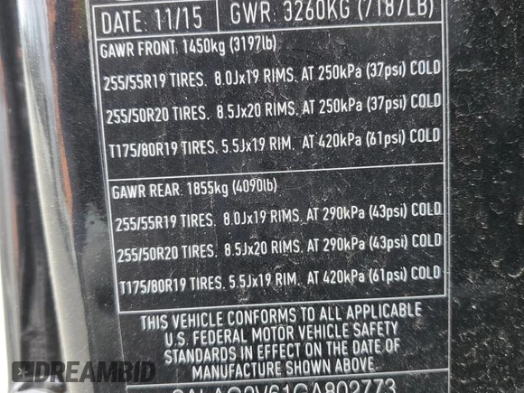 2016 Land Rover LR4 HSE with VIN SALAG2V61GA802773, listed as a Copart auction lot 53809745 with 42,048 mi miles and Clean Title. Bid and sale history available at DreamBid. Image 13.