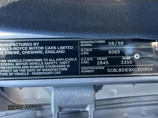1999 Bentley Arnage with VIN SCBLB51E9XCX01954, listed as a Copart auction lot 46446125 with 81,913 mi miles and Clean Title. Bid and sale history available at DreamBid. Image 10.