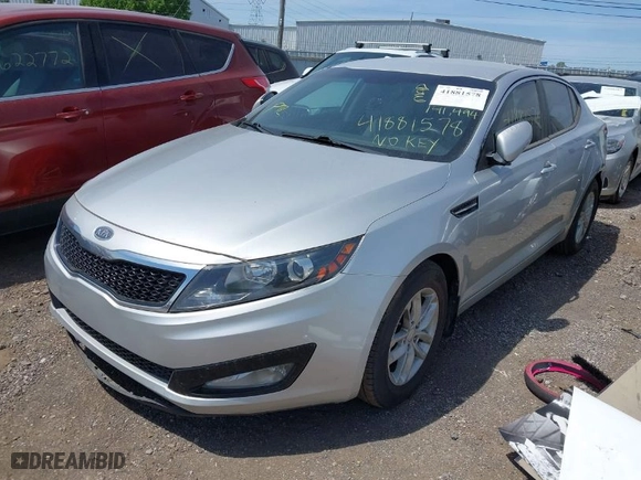 2012 Kia Optima LX with VIN KNAGM4A70C5280464, listed as a IAAI auction lot 41881578 with 141,494 mi miles. Bid and sale history available at carsss.com. Image 2.