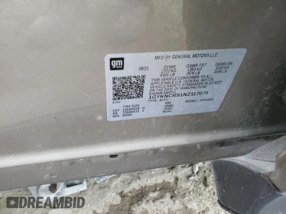 2022 Cadillac XT5 FWD Premium Luxury with VIN 1GYKNCRS1NZ117079, listed as a Copart auction lot 41448805 with 17,552 mi miles and Salvage title. Bid and sale history available at DreamBid. Image 15.