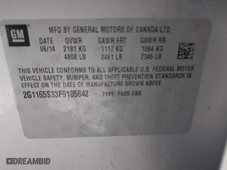 2015 Chevrolet Impala LTZ with VIN 2G1165S33F9105842, listed as a IAAI auction lot 41781501 with 171,821 mi miles. Bid and sale history available at carsss.com. Image 9.