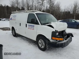 2016 GMC Savana Cargo Van with VIN 1GTW7AFF7G1308228, listed as a Copart auction lot 42182655 with 168,776 mi miles and Salvage Title. Bid and sale history available at carsss.com. Image 4.