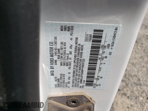 2023 Ford Transit Connect XL с VIN NM0LS7S28P1553723, выставлен на аукционе Copart как лот 61383415 с пробегом 61 313 миль миль и Списание • Salvage title. История ставок и продаж доступна на DreamBid. Изображение 14.