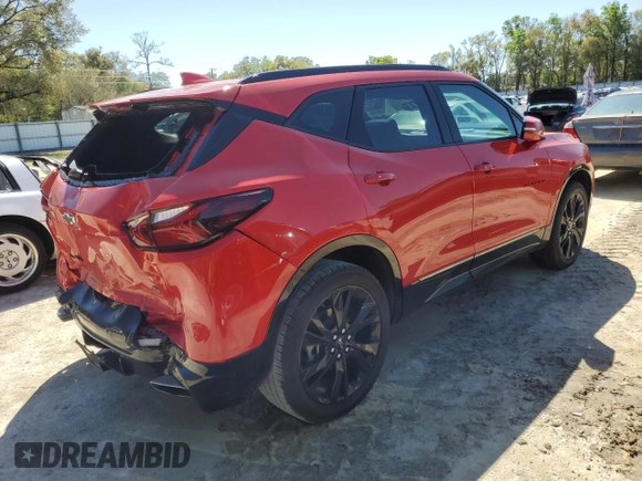 2022 Chevrolet Blazer RS with VIN 3GNKBERS1NS190872, listed as a Copart auction lot 49244535 with 15,574 mi miles and Salvage title. Bid and sale history available at DreamBid. Image 3.
