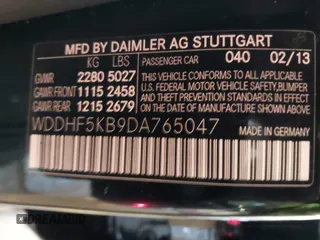 2013 Mercedes-Benz E 350 Luxury with VIN WDDHF5KB9DA765047, listed as a IAAI auction lot 41902991 with 159,902 mi miles and . Bid and sale history available at DreamBid. Image 9.