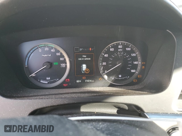 2017 Hyundai Sonata Hybrid Limited with VIN KMHE34L35HA070900, listed as a Copart auction lot 43931035 with 77,474 mi miles and Salvage Title. Bid and sale history available at carsss.com. Image 9.