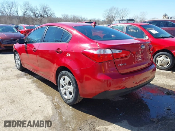 2016 Kia Forte LX with VIN KNAFX4A61G5523747, listed as a IAAI auction lot 41816126 with 117,760 mi miles. Bid and sale history available at carsss.com. Image 3.
