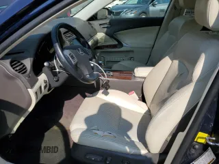 2012 Lexus IS 250 with VIN JTHCF5C23C5055442, listed as a Copart auction lot 58439585 with 104,121 mi miles and Salvage title. Bid and sale history available at DreamBid. Image 7.
