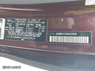 2017 Kia Sedona LX with VIN KNDMB5C16H6328514, listed as a IAAI auction lot 41833571 with 131,617 mi miles. Bid and sale history available at carsss.com. Image 9.