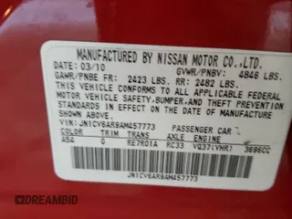 2010 Infiniti G37 x with VIN JN1CV6AR9AM457773, listed as a Copart auction lot 54436945 with 190,897 mi miles and Clean Title. Bid and sale history available at carsss.com. Image 12.