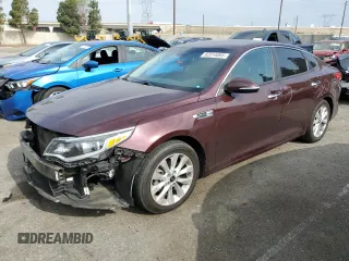 2018 Kia Optima LX with VIN 5XXGT4L35JG272434, listed as a Copart auction lot 62314065 with 93,123 mi miles and Salvage title. Bid and sale history available at DreamBid. Image 1.