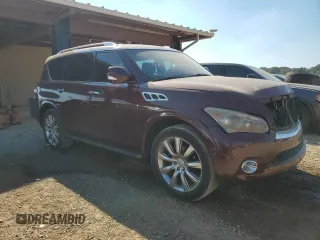 2012 Infiniti QX56 7-passenger with VIN JN8AZ2NF8C9515139, listed as a Copart auction lot 77578344 with 81,886 mi miles and Salvage Title. Bid and sale history available at carsss.com. Image 4.