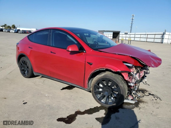 2023 Tesla Model Y Long Range with VIN 7SAYGAEE7PF832264, listed as a Copart auction lot 88822845 with 43,147 mi miles and Salvage Title. Bid and sale history available at carsss.com. Image 4.