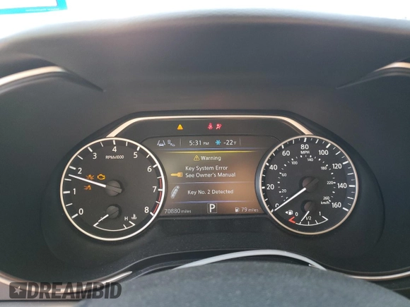 2022 Nissan Maxima SV with VIN 1N4AA6CV3NC503318, listed as a Copart auction lot 50423805 with 70,880 mi miles and Salvage title. Bid and sale history available at DreamBid. Image 9.