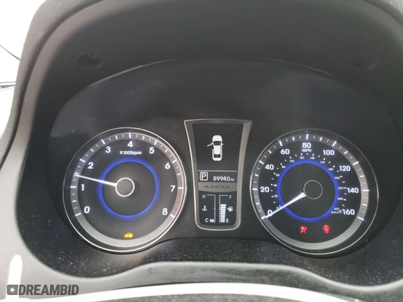 2013 Hyundai Azera with VIN KMHFH4JG0DA328620, listed as a Copart auction lot 48731105 with 89,940 mi miles and Salvage Title. Bid and sale history available at carsss.com. Image 9.