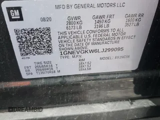 2020 Chevrolet Traverse LT Cloth with VIN 1GNEVGKW6LJ299095, listed as a Copart auction lot 67709834 with 101,895 mi miles and Salvage Title. Bid and sale history available at carsss.com. Image 13.