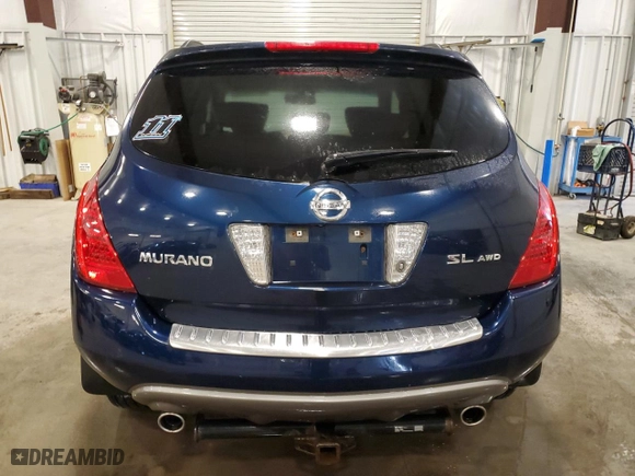 2006 Nissan Murano SL with VIN JN8AZ08W46W527956, listed as a Copart auction lot 52167915 with 190,495 mi miles and Salvage Title. Bid and sale history available at carsss.com. Image 6.