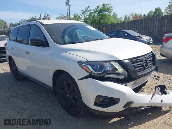 2018 Nissan Pathfinder SL with VIN 5N1DR2MNXJC661765, listed as a IAAI auction lot 42081533 with 87,299 mi miles. Bid and sale history available at carsss.com. Image 1.