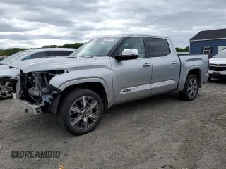 2023 Toyota Tundra Capstone Hybrid with VIN 5TFVC5DB3PX031962, listed as a Copart auction lot 57031335 with 27,351 mi miles and Salvage title. Bid and sale history available at DreamBid. Image 1.