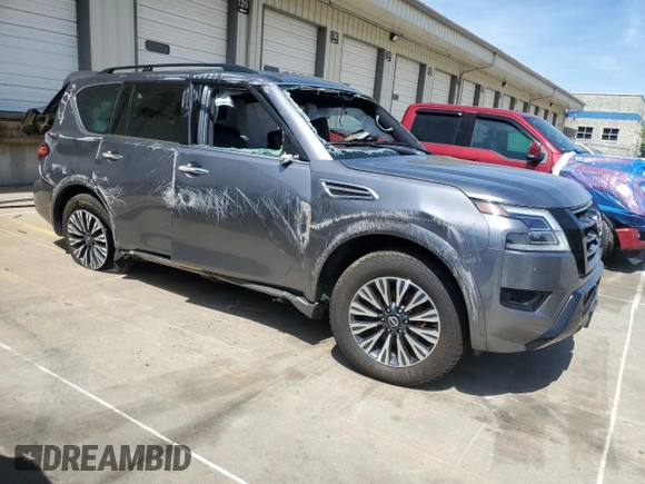 2023 Nissan Armada SL with VIN JN8AY2BBXP9833063, listed as a Copart auction lot 53911775 with 56,367 mi miles and Salvage Title. Bid and sale history available at carsss.com. Image 4.
