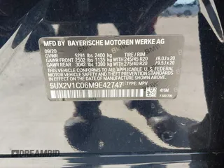 2021 BMW X4 xDrive30i z VIN 5UX2V1C06M9E42747, wystawiony jako IAAI lot #41661458 z przebiegiem 66 292 mil mil oraz . Historia ofert i sprzedaży dostępna na DreamBid. Obrazek 9.
