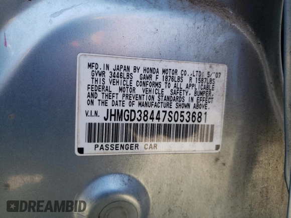 2007 Honda Fit with VIN JHMGD38447S053681, listed as a Copart auction lot 50715265 with 176,392 mi miles and Salvage Title. Bid and sale history available at carsss.com. Image 12.