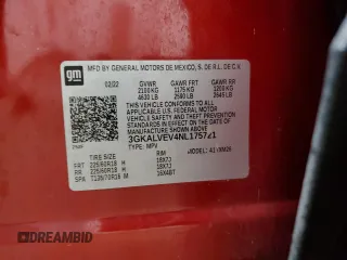 2022 GMC Terrain SLT with VIN 3GKALVEV4NL175721, listed as a Copart auction lot 86274264 with 56,121 mi miles and Salvage Title. Bid and sale history available at carsss.com. Image 16.