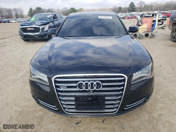2014 Audi A8 L 4.0T with VIN WAUR2AFD0EN006017, listed as a Copart auction lot 44132625 with 102,111 mi miles and Salvage Title. Bid and sale history available at carsss.com. Image 5.