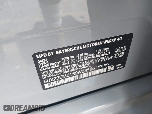 2025 BMW X7 xDrive40i z VIN 5UX23EM01S9W23566, wystawiony jako IAAI lot #41490415 z przebiegiem 8 144 mil mil oraz . Historia ofert i sprzedaży dostępna na DreamBid. Obrazek 9.