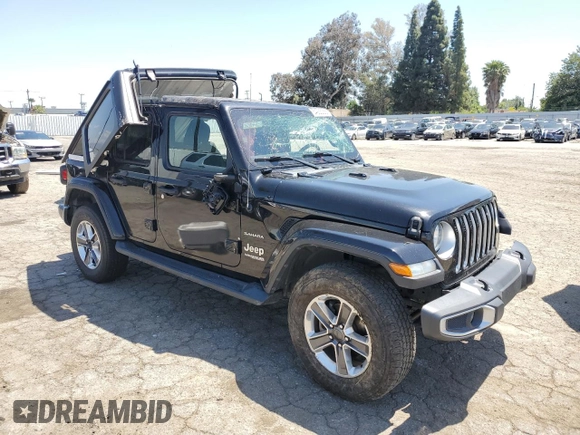 2020 Jeep Wrangler Unlimited Sahara z VIN 1C4HJXEN2LW213644, wystawiony jako Copart lot #54935355 z przebiegiem 76 268 mil mil oraz Szkoda całkowita • Salvage title. Historia ofert i sprzedaży dostępna na DreamBid. Obrazek 4.