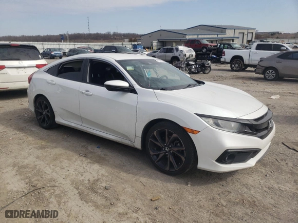2019 Honda Civic Sedan Sport with VIN 19XFC2F84KE049982, listed as a Copart auction lot 47287135 with 90,691 mi miles and Salvage Title. Bid and sale history available at carsss.com. Image 4.