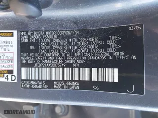 2005 Toyota Highlander with VIN JTEDP21AX50073749, listed as a IAAI auction lot 41682648 with 226,166 mi miles. Bid and sale history available at carsss.com. Image 9.