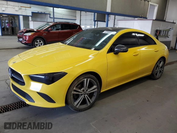 2020 Mercedes-Benz CLA 250 with VIN WDD5J4GB6LN059245, listed as a Copart auction lot 53980555 with 53,927 mi miles and Salvage Title. Bid and sale history available at DreamBid. Image 1.