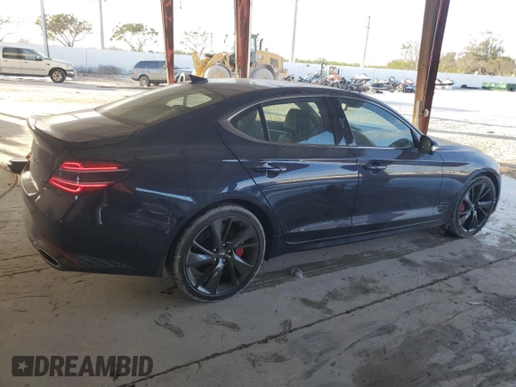 2023 Genesis G70 3.3T with VIN KMTG54TE2PU110213, listed as a Copart auction lot 43505025 with 13,039 mi miles and Salvage Title. Bid and sale history available at DreamBid. Image 3.