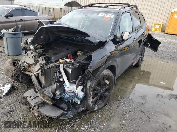2023 Subaru Forester Sport with VIN JF2SKAJC3PH535175, listed as a Copart auction lot 45330115 with 45,258 mi miles and Salvage Title. Bid and sale history available at carsss.com. Image 1.