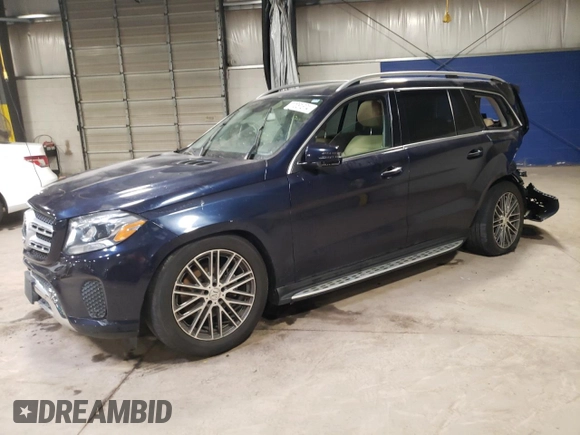 2017 Mercedes-Benz GLS 450 with VIN 4JGDF6EE3HA971843, listed as a Copart auction lot 71061374 with 96,225 mi miles and Salvage Title. Bid and sale history available at DreamBid. Image 1.