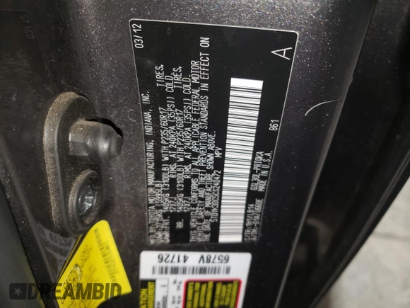 2012 Toyota Sienna XLE AAS with VIN 5TDYK3DC5CS240472, listed as a Copart auction lot 47374215 with 171,830 mi miles and Salvage Title. Bid and sale history available at carsss.com. Image 14.