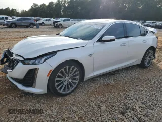 2021 Cadillac CT5 Premium Luxury with VIN 1G6DN5RK2M0125904, listed as a Copart auction lot 42701785 with 76,215 mi miles and Salvage Title. Bid and sale history available at carsss.com. Image 1.