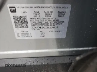 2025 Chevrolet Equinox FWD RS with VIN 3GNAXLEG1SL226410, listed as a Copart auction lot 57580165 with 8,079 mi miles and Salvage title. Bid and sale history available at DreamBid. Image 12.