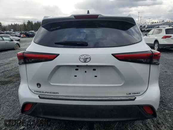 2022 Toyota Highlander LE with VIN 5TDBZRBHXNS183417, listed as a Copart auction lot 50680265 with 76,636 mi miles and Clean title. Bid and sale history available at DreamBid. Image 6.