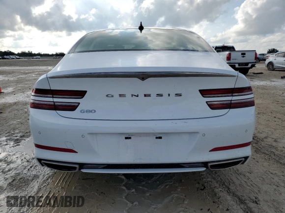 2023 Genesis G80 2.5T with VIN KMTGB4SC8PU146268, listed as a Copart auction lot 73759644 with 6,070 mi miles and Salvage Title. Bid and sale history available at carsss.com. Image 6.