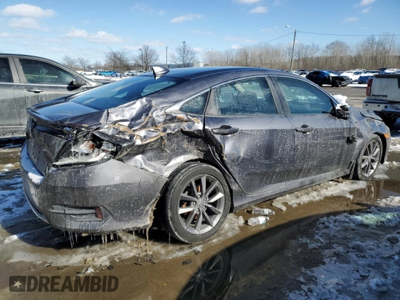 2019 Honda Civic Sedan EX with VIN 19XFC1F38KE004123, listed as a Copart auction lot 44943015 with 40,963 mi miles and Salvage Title. Bid and sale history available at carsss.com. Image 3.