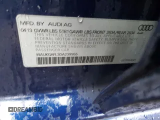2013 Audi S4 Prestige with VIN WAUKGAFL3DA239955, listed as a Copart auction lot 84562334 with 137,186 mi miles and Salvage Title. Bid and sale history available at carsss.com. Image 14.