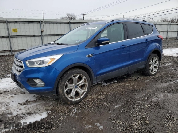 2019 Ford Escape Titanium with VIN 1FMCU9J96KUA01289, listed as a Copart auction lot 44680995 with 93,000 mi miles and Salvage Title. Bid and sale history available at carsss.com. Image 1.
