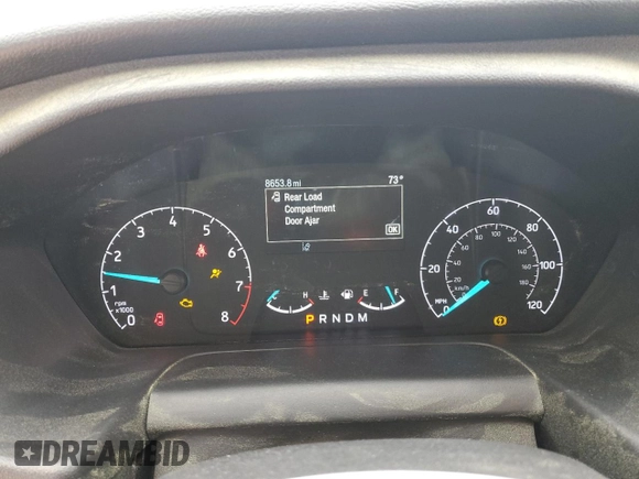 2024 Ford Transit Cargo with VIN 1FTBR1Y82RKA68798, listed as a Copart auction lot 51338075 with 8,653 mi miles and Clean title. Bid and sale history available at DreamBid. Image 9.