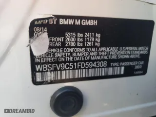 2015 BMW M5 with VIN WBSFV9C51FD594308, listed as a Copart auction lot 43259104 with 73,158 mi miles. Bid and sale history available at carsss.com. Image 12.